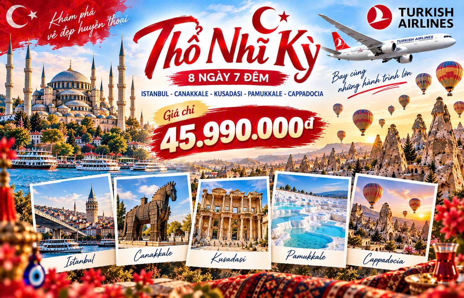 Tour Du Lịch Thổ Nhĩ Kỳ 8 Ngày 7 Đêm Bay Turkish Airlines